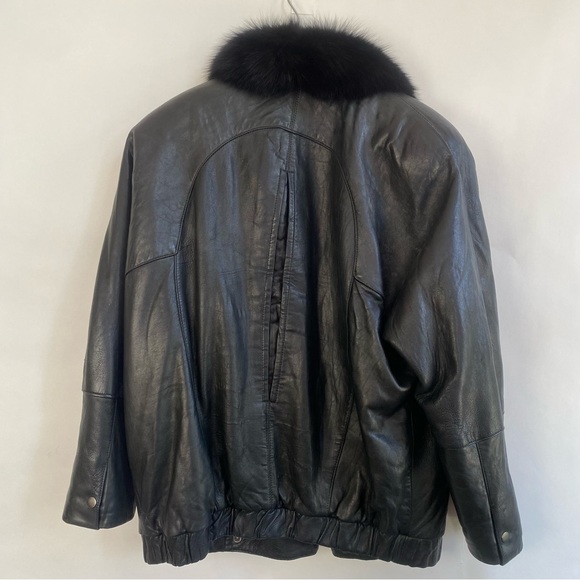 Andrew Marc Vintage Leather Jacket with Fur M - Picture 8 of 11